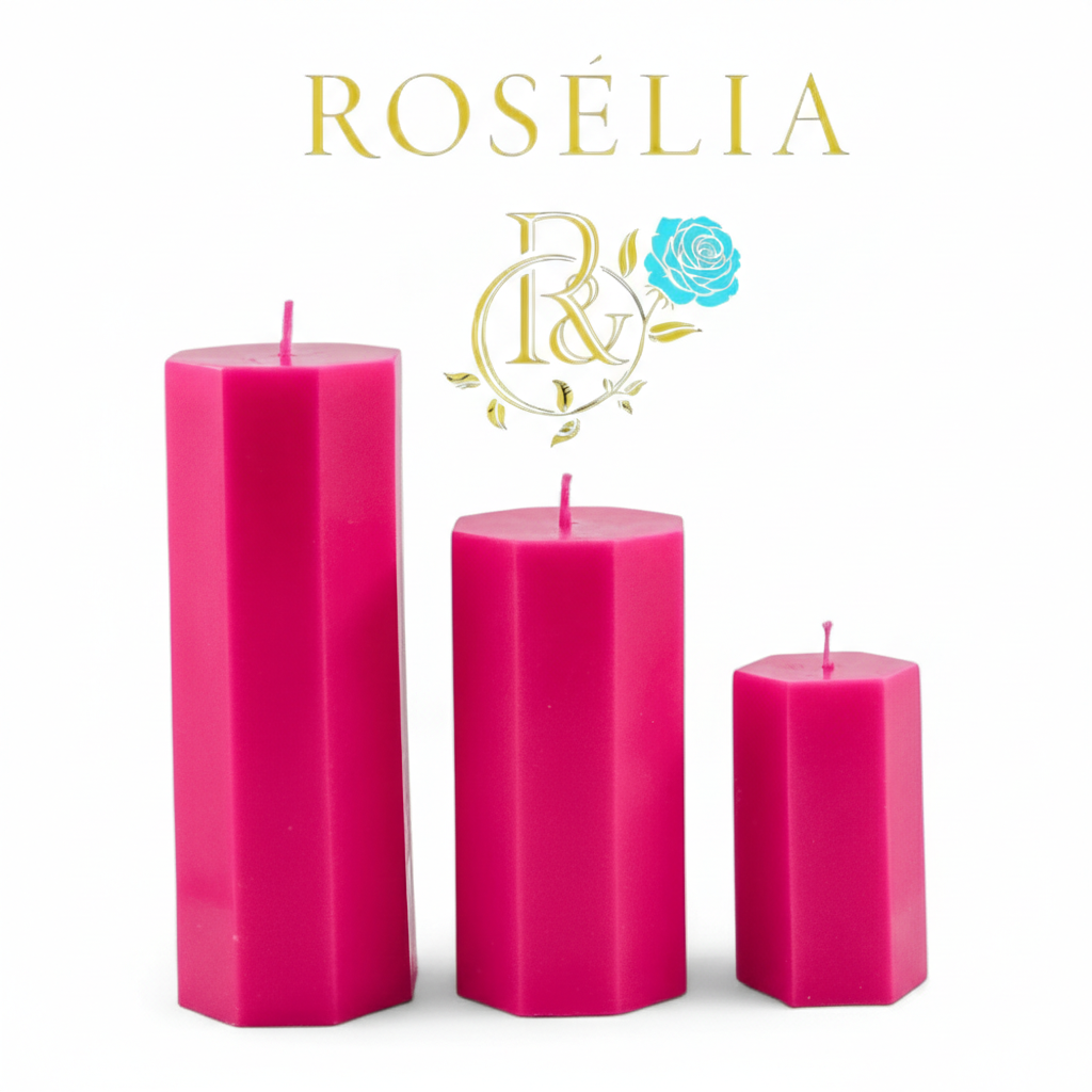 Hexagon Tasarımlı Baton Geometrik Seri Dekoratif Mumlar | Rosélia
