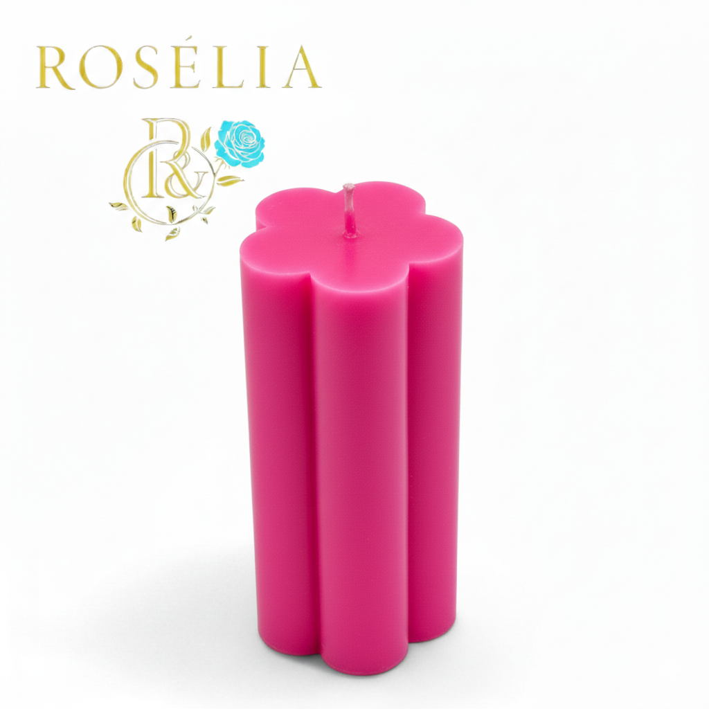 Çiçek Tasarımlı Baton Geometrik Seri Dekoratif Mum | Rosélia