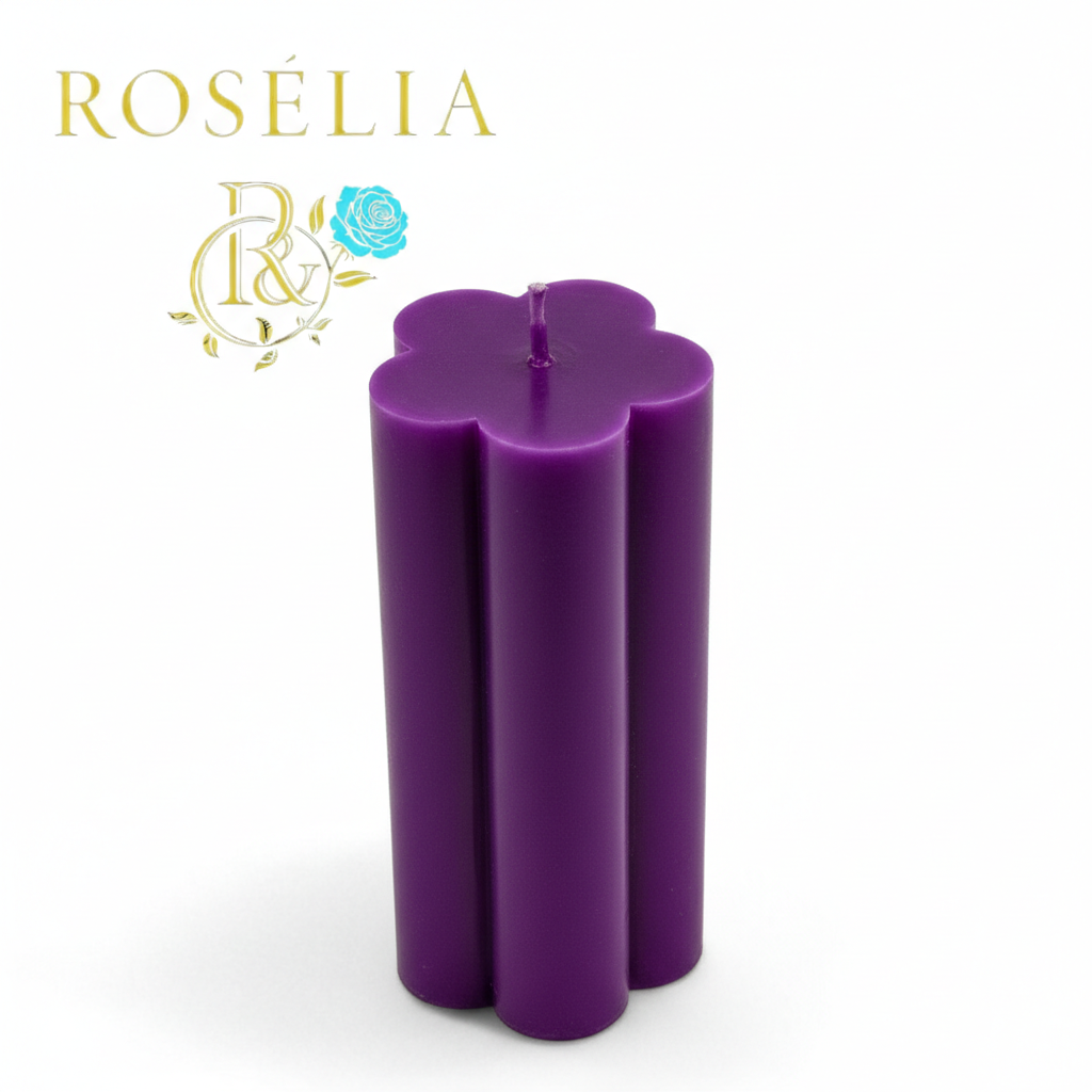 Çiçek Tasarımlı Baton Geometrik Seri Dekoratif Mum | Rosélia