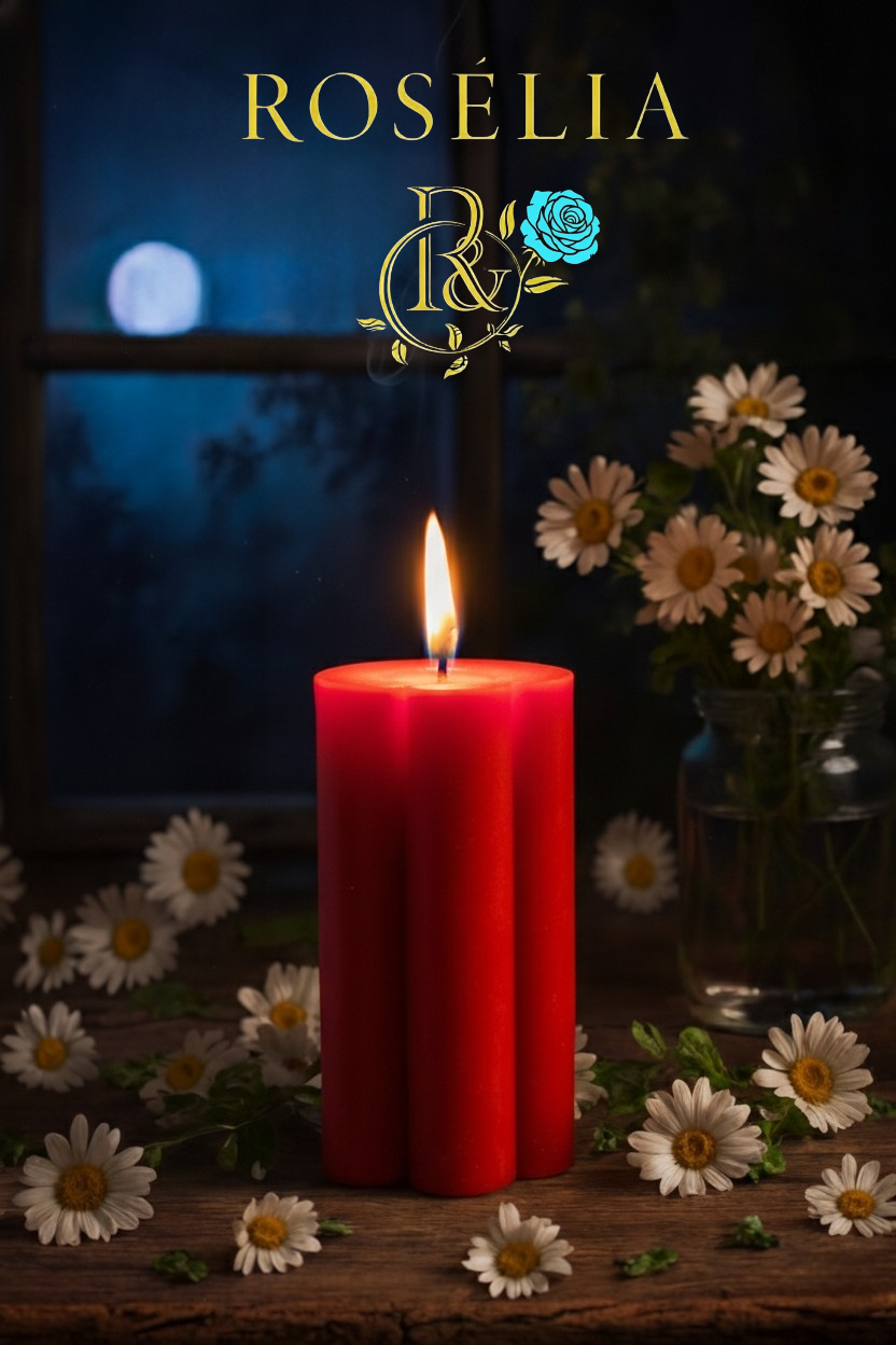 Çiçek Tasarımlı Baton Geometrik Seri Dekoratif Mum | Rosélia