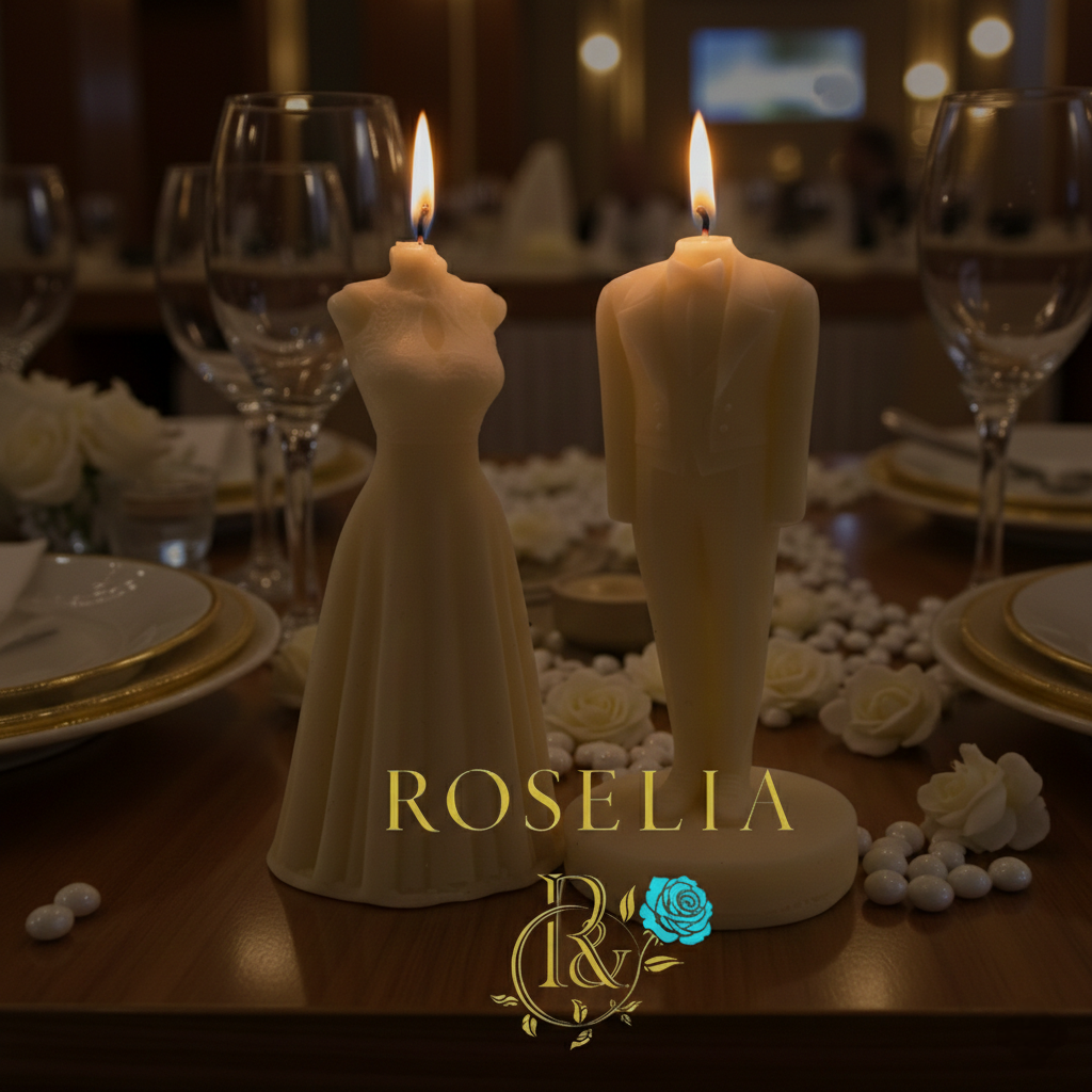 Gelin Damat Figür Tasarımı Dekoratif Mum | Rosélia
