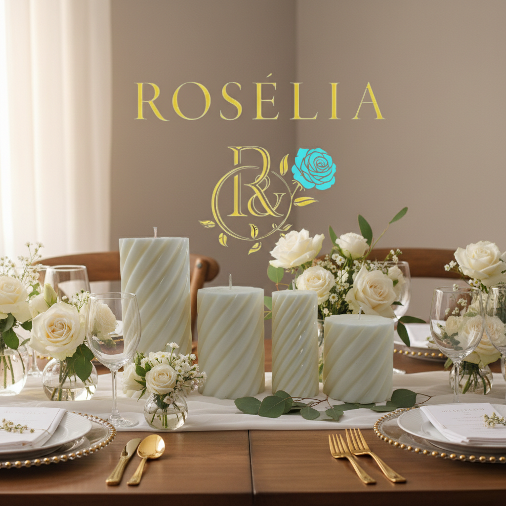 Spiral Tasarımlı Baton Dekoratif Mum | Rosélia
