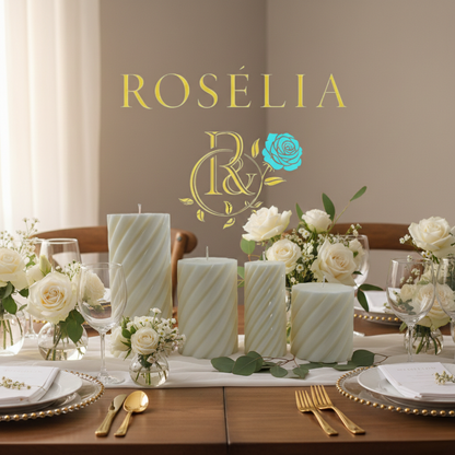 Spiral Tasarımlı Baton Dekoratif Mum | Rosélia