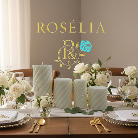 Spiral Tasarımlı Baton Dekoratif Mum | Rosélia