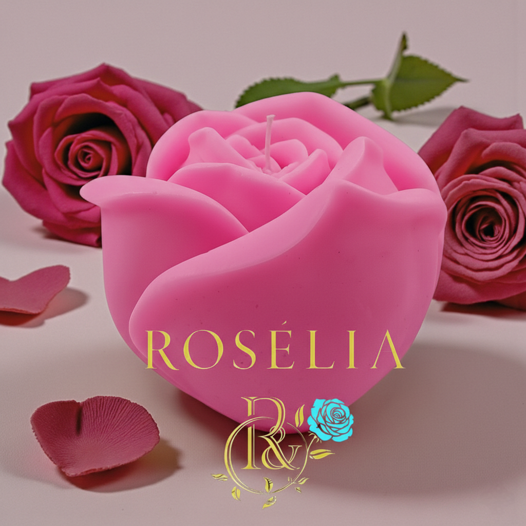 Büyük Gül Çiçek Serisi Dekoratif Mum | Rosélia