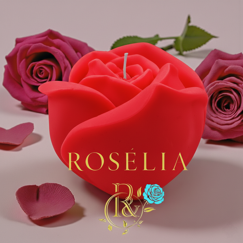 Büyük Gül Çiçek Serisi Dekoratif Mum | Rosélia