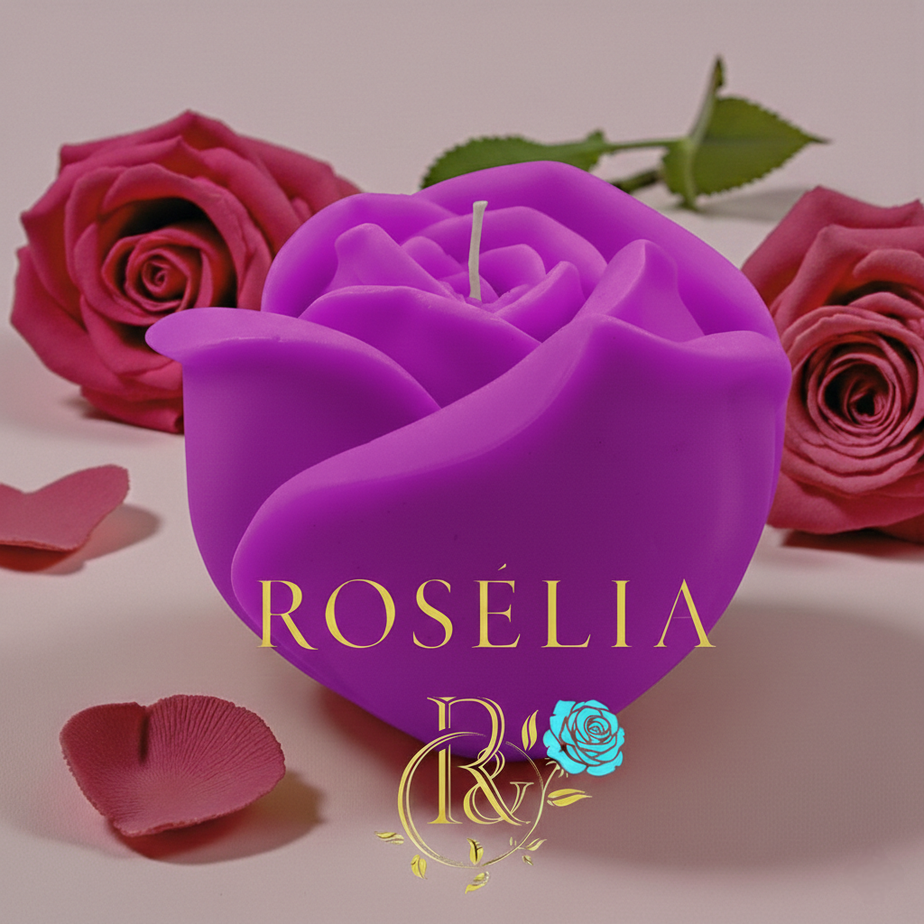 Büyük Gül Çiçek Serisi Dekoratif Mum | Rosélia