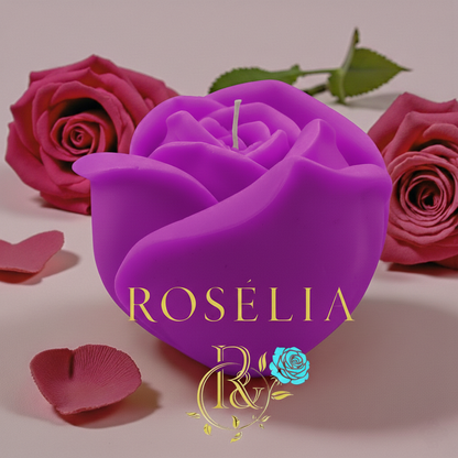 Büyük Gül Çiçek Serisi Dekoratif Mum | Rosélia