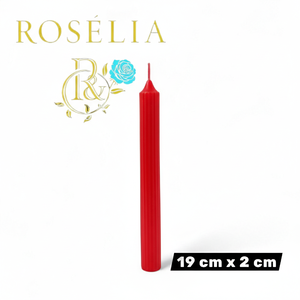 19 cm x 2 cm Çizgili Dekoratif Şamdan Mum | Rosélia