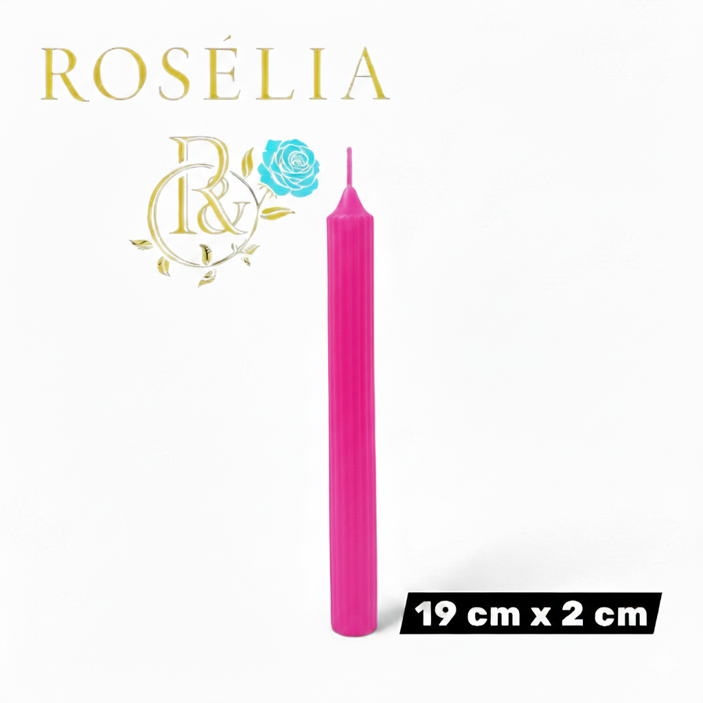 19 cm x 2 cm Çizgili Dekoratif Şamdan Mum | Rosélia