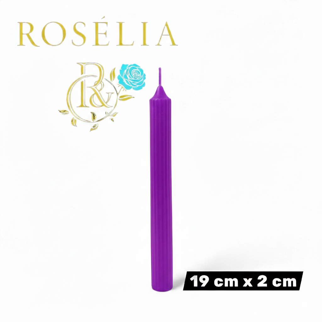 19 cm x 2 cm Çizgili Dekoratif Şamdan Mum | Rosélia