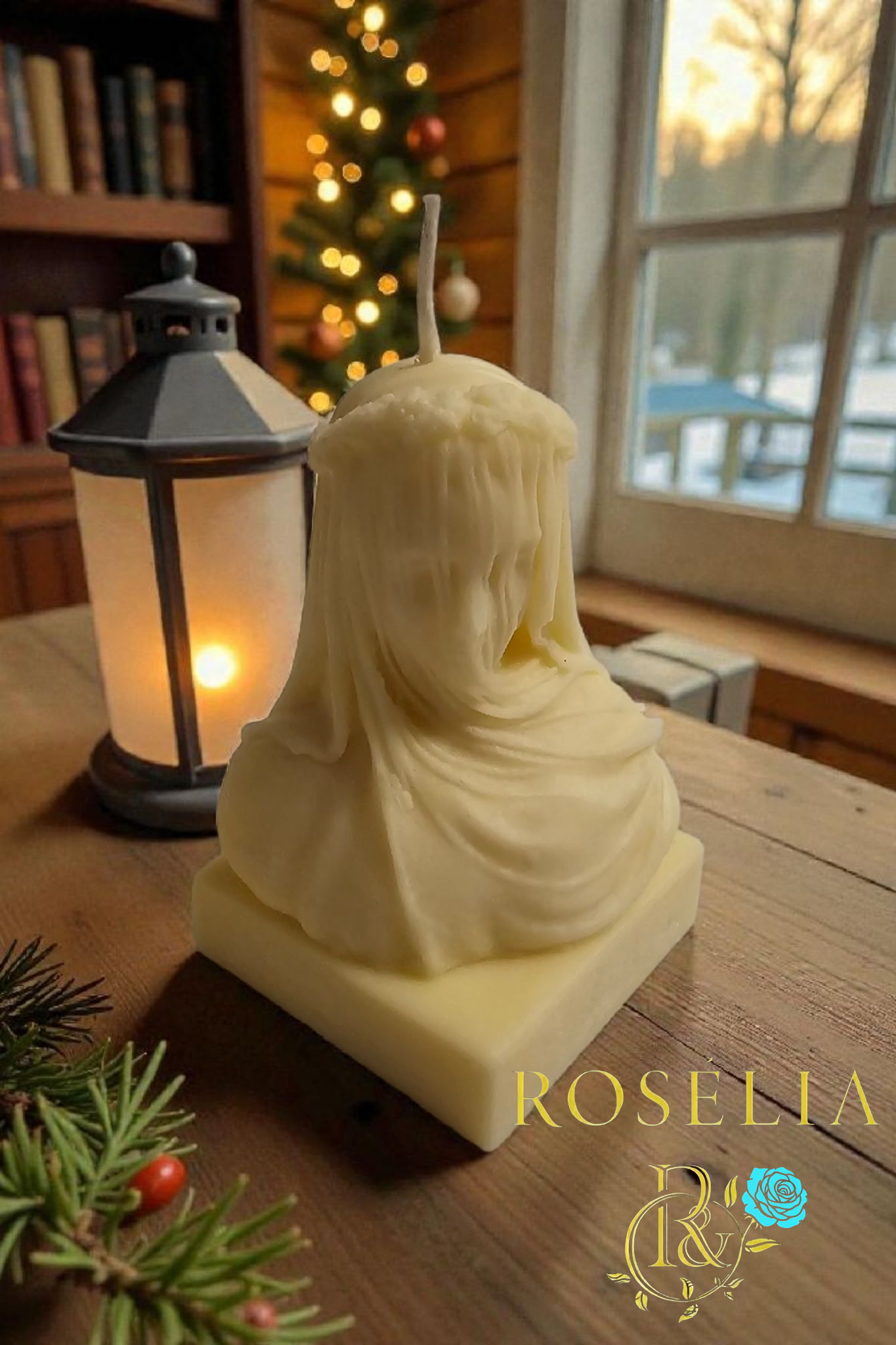 Rosélia Peçeli Kadın Mum (Veiled Woman Candle)