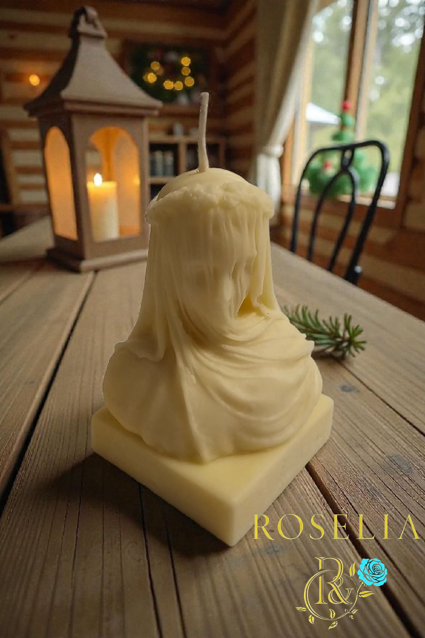 Rosélia Peçeli Kadın Mum (Veiled Woman Candle)