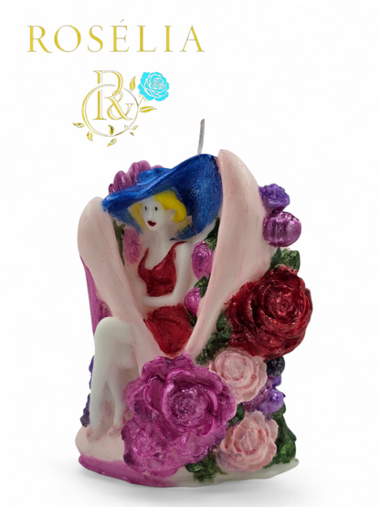 Topuklu Ayakkabı ve Çiçek Detaylı Lady Collection Dekoratif Mum | Rosélia
