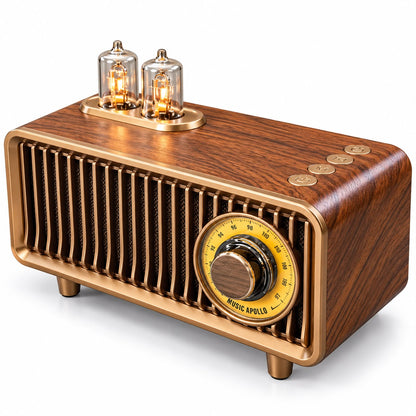 Music Apollo B9 Nostalji Radyo Kablosuz Hoparlör - Speaker (Kahverengi) NT-119323