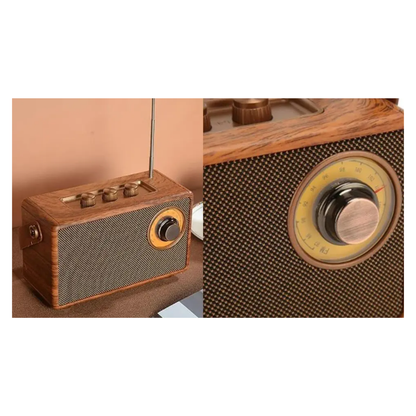 Music Apollo AS23 Nostalji Radyo Kablosuz Hoparlör - Speaker (Kahverengi) NT-119322