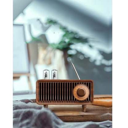 Music Apollo B9 Nostalji Radyo Kablosuz Hoparlör - Speaker (Kahverengi) NT-119323
