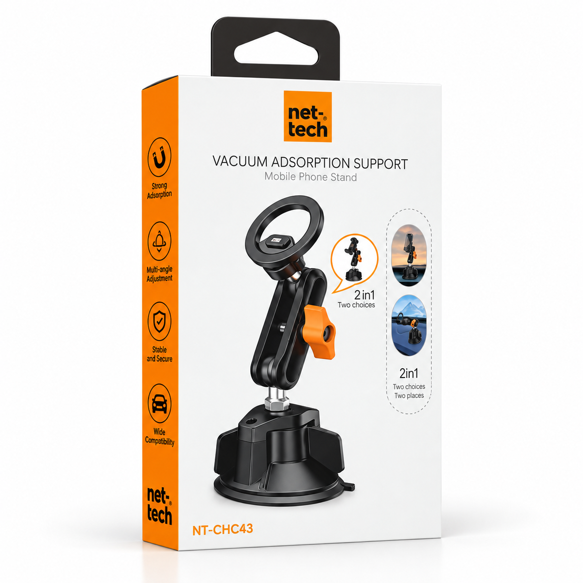 Nettech NT-CHC43 Magsafe Araç içi Yapışkan Etkili Telefon Tutucu (Siyah) NT-115653