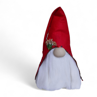Çiçekli Uğur Böceği Kırmızı Şapkalı Cüce - Gnome 32 cm