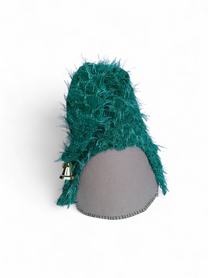Yeşil Tüylü Şapkalı Cüce - Gnome 30 cm
