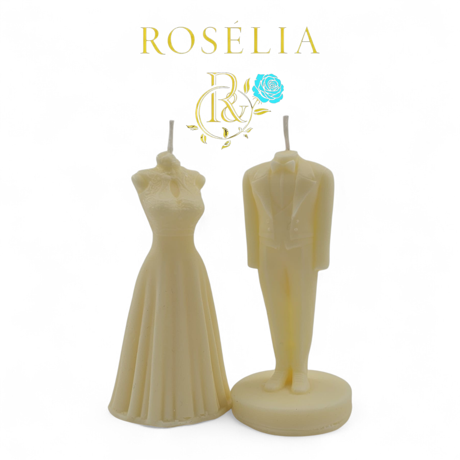 Gelin Damat Figür Tasarımı Dekoratif Mum | Rosélia