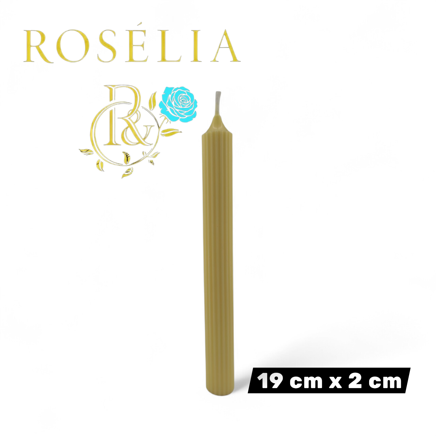 19 cm x 2 cm Çizgili Dekoratif Şamdan Mum | Rosélia