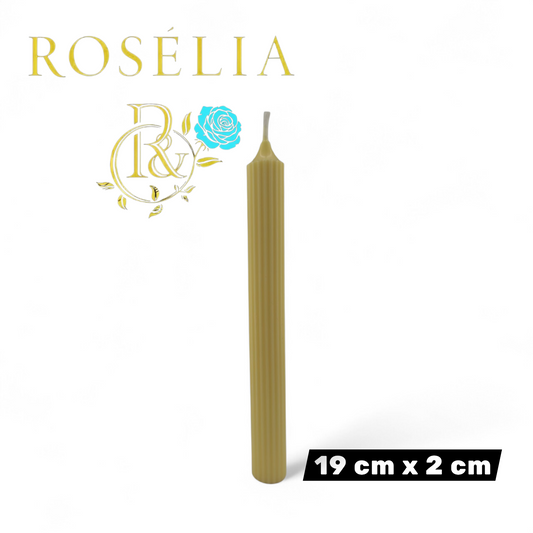 19 cm x 2 cm Çizgili Dekoratif Şamdan Mum | Rosélia