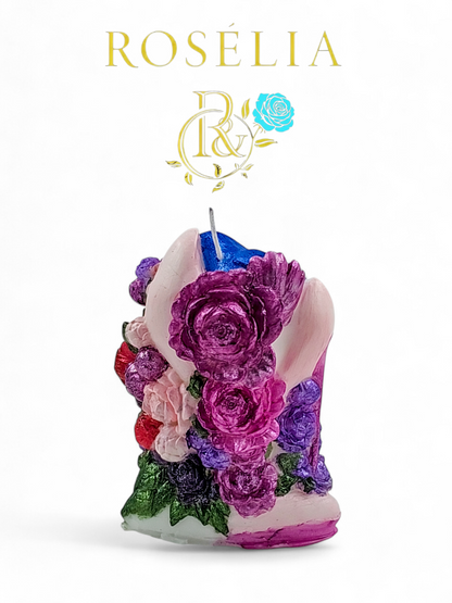 Topuklu Ayakkabı ve Çiçek Detaylı Lady Collection Dekoratif Mum | Rosélia