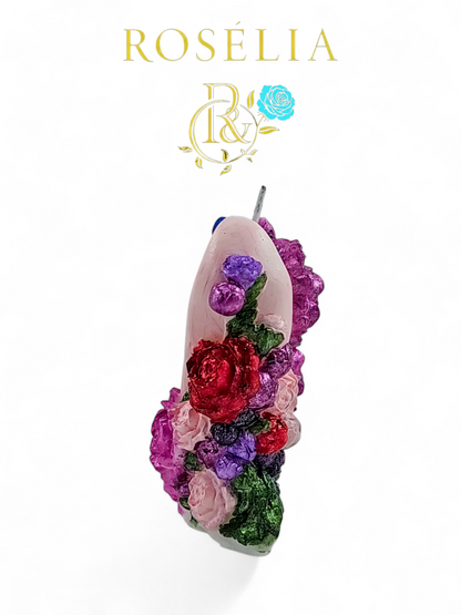 Topuklu Ayakkabı ve Çiçek Detaylı Lady Collection Dekoratif Mum | Rosélia