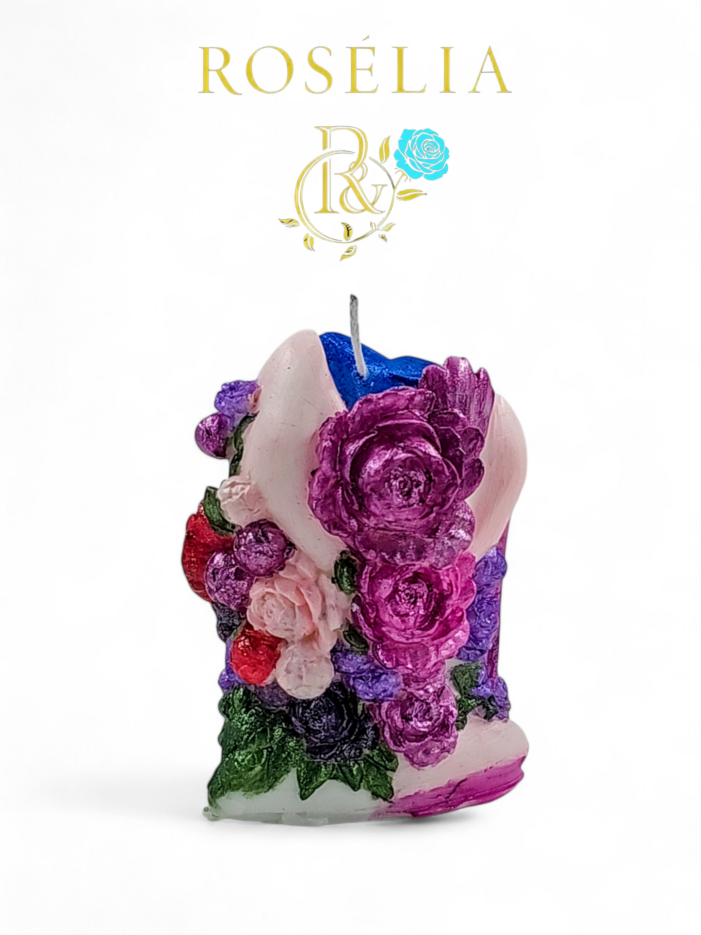 Topuklu Ayakkabı ve Çiçek Detaylı Lady Collection Dekoratif Mum | Rosélia
