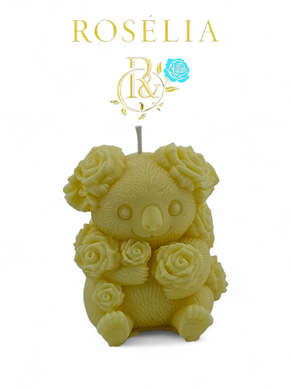 Koala ve Çiçek Detaylı Valentine Collection Dekoratif Mum - Sevgililer Günü | Rosélia