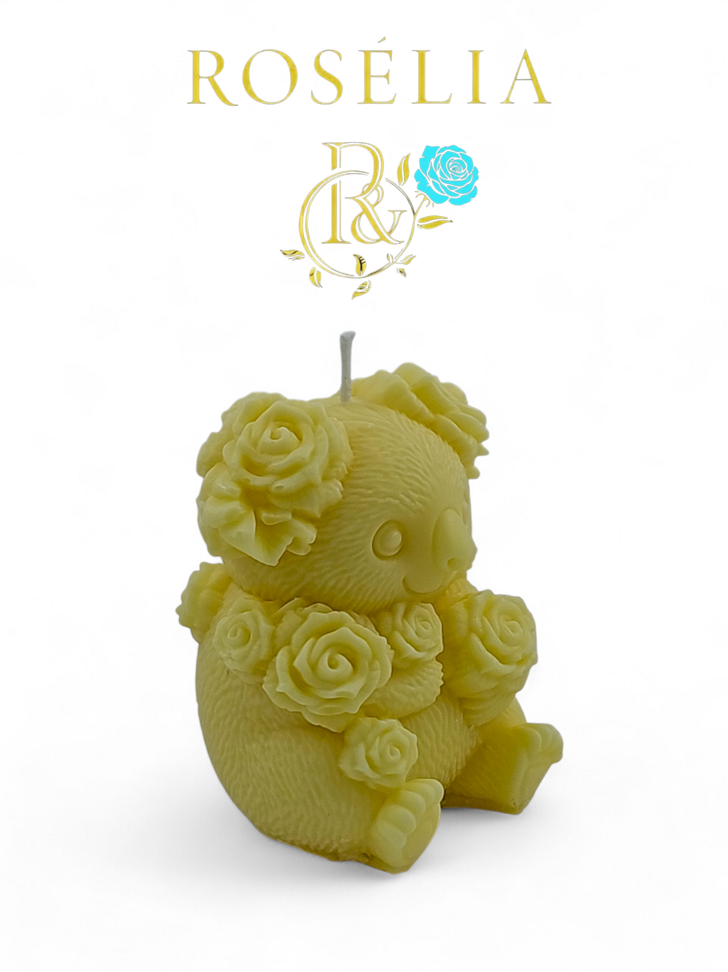 Koala ve Çiçek Detaylı Valentine Collection Dekoratif Mum - Sevgililer Günü | Rosélia