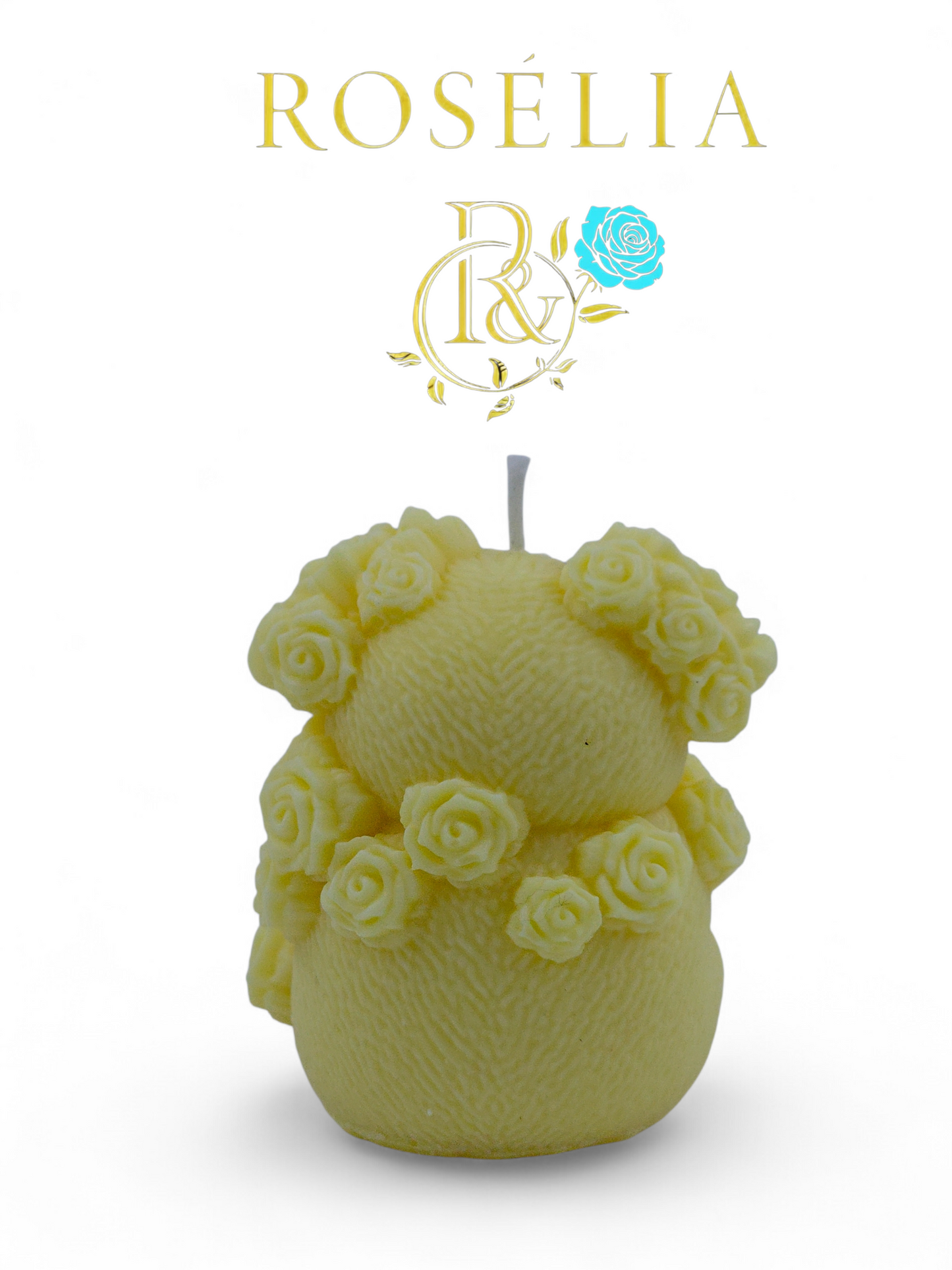 Koala ve Çiçek Detaylı Valentine Collection Dekoratif Mum - Sevgililer Günü | Rosélia