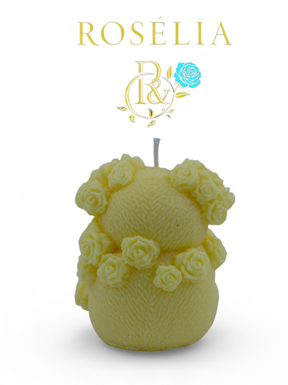 Koala ve Çiçek Detaylı Valentine Collection Dekoratif Mum - Sevgililer Günü | Rosélia