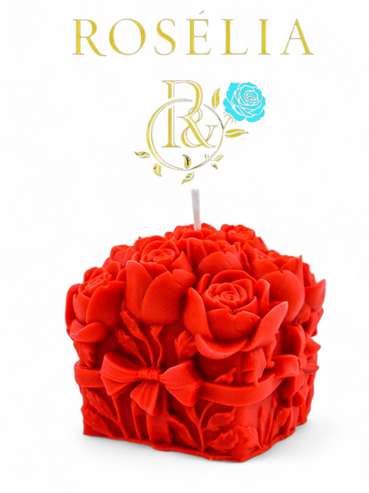 Kırmızı Gül Buketi Hediye Paketi Valentine Collection Dekoratif Mum - Sevgililer Günü | Rosélia
