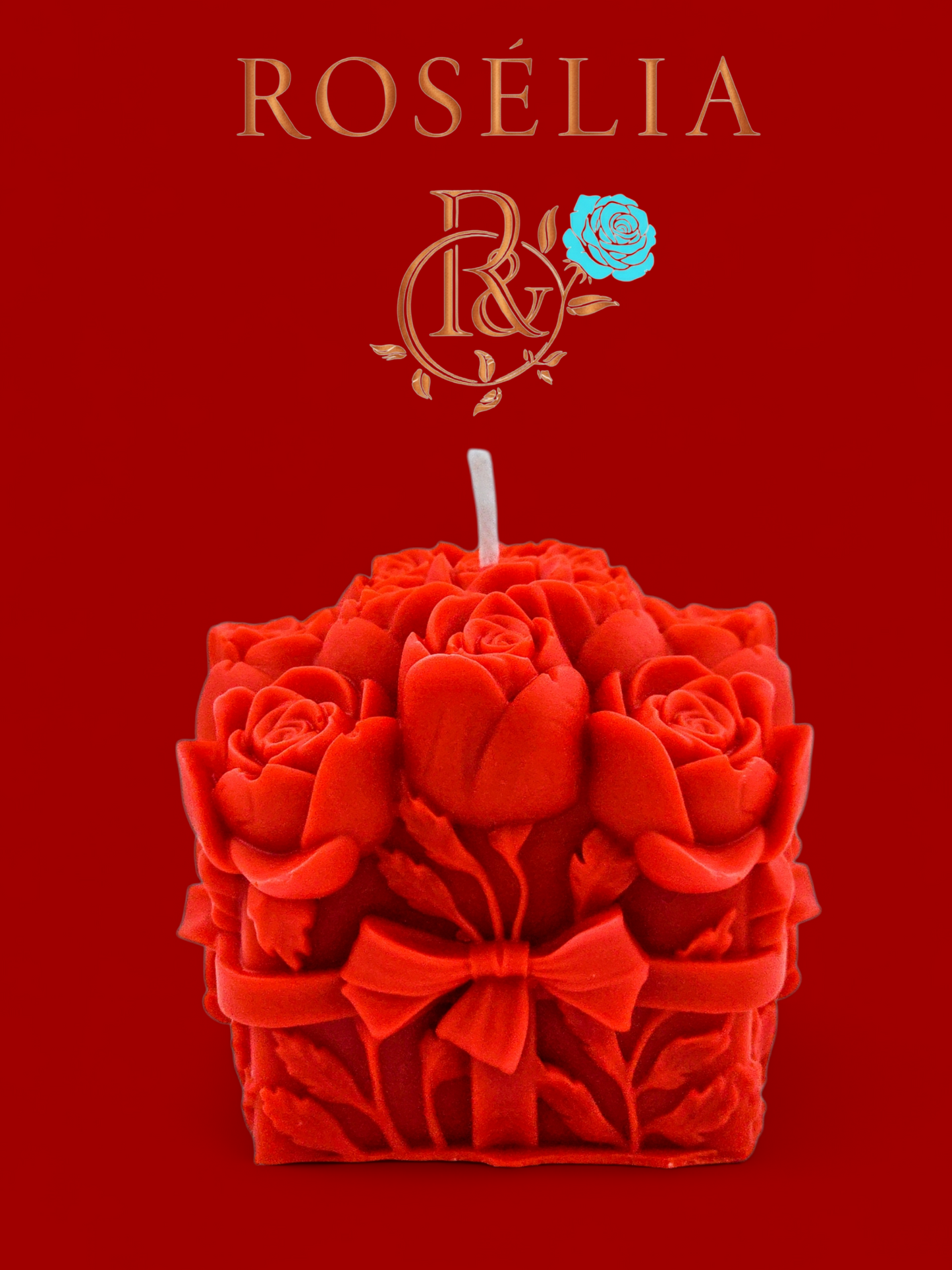 Kırmızı Gül Buketi Hediye Paketi Valentine Collection Dekoratif Mum - Sevgililer Günü | Rosélia