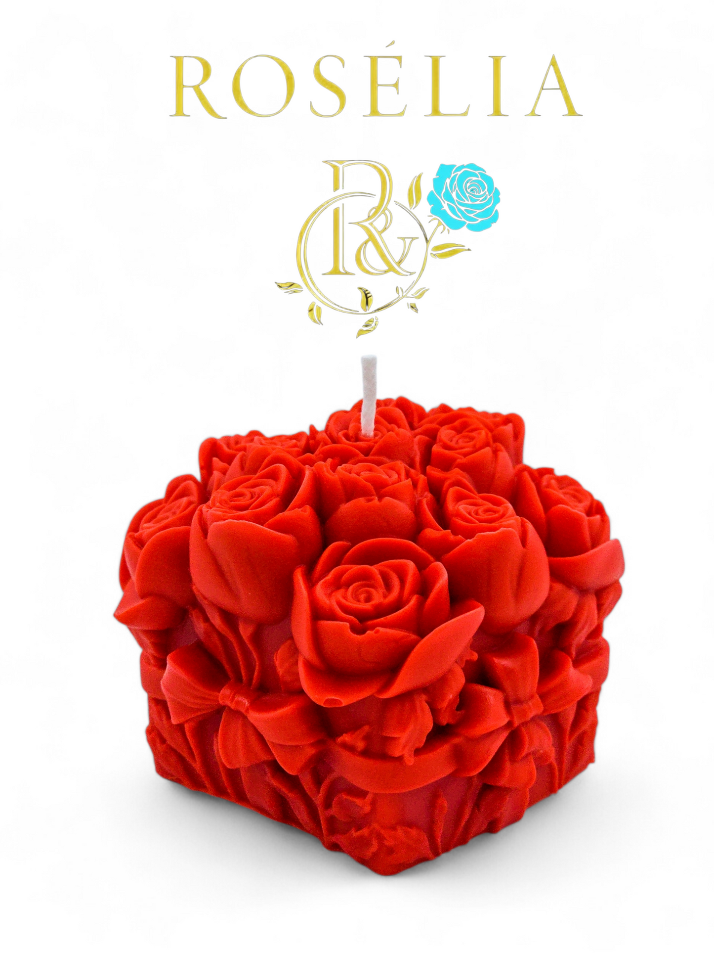 Kırmızı Gül Buketi Hediye Paketi Valentine Collection Dekoratif Mum - Sevgililer Günü | Rosélia