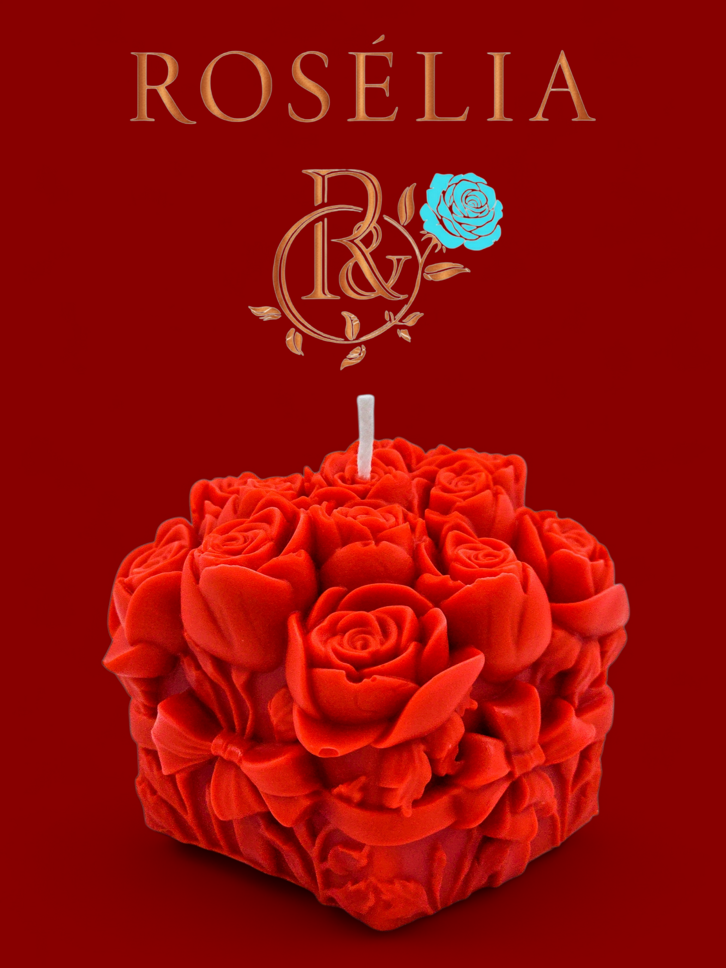 Kırmızı Gül Buketi Hediye Paketi Valentine Collection Dekoratif Mum - Sevgililer Günü | Rosélia