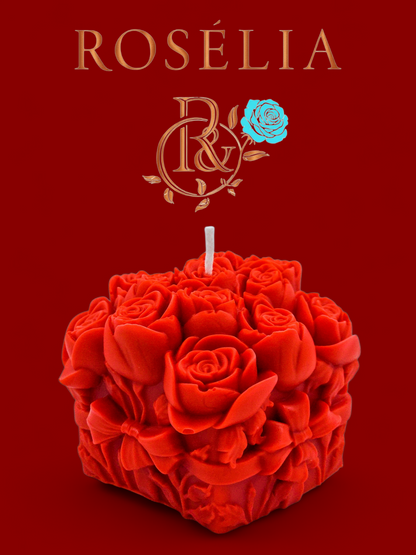 Kırmızı Gül Buketi Hediye Paketi Valentine Collection Dekoratif Mum - Sevgililer Günü | Rosélia