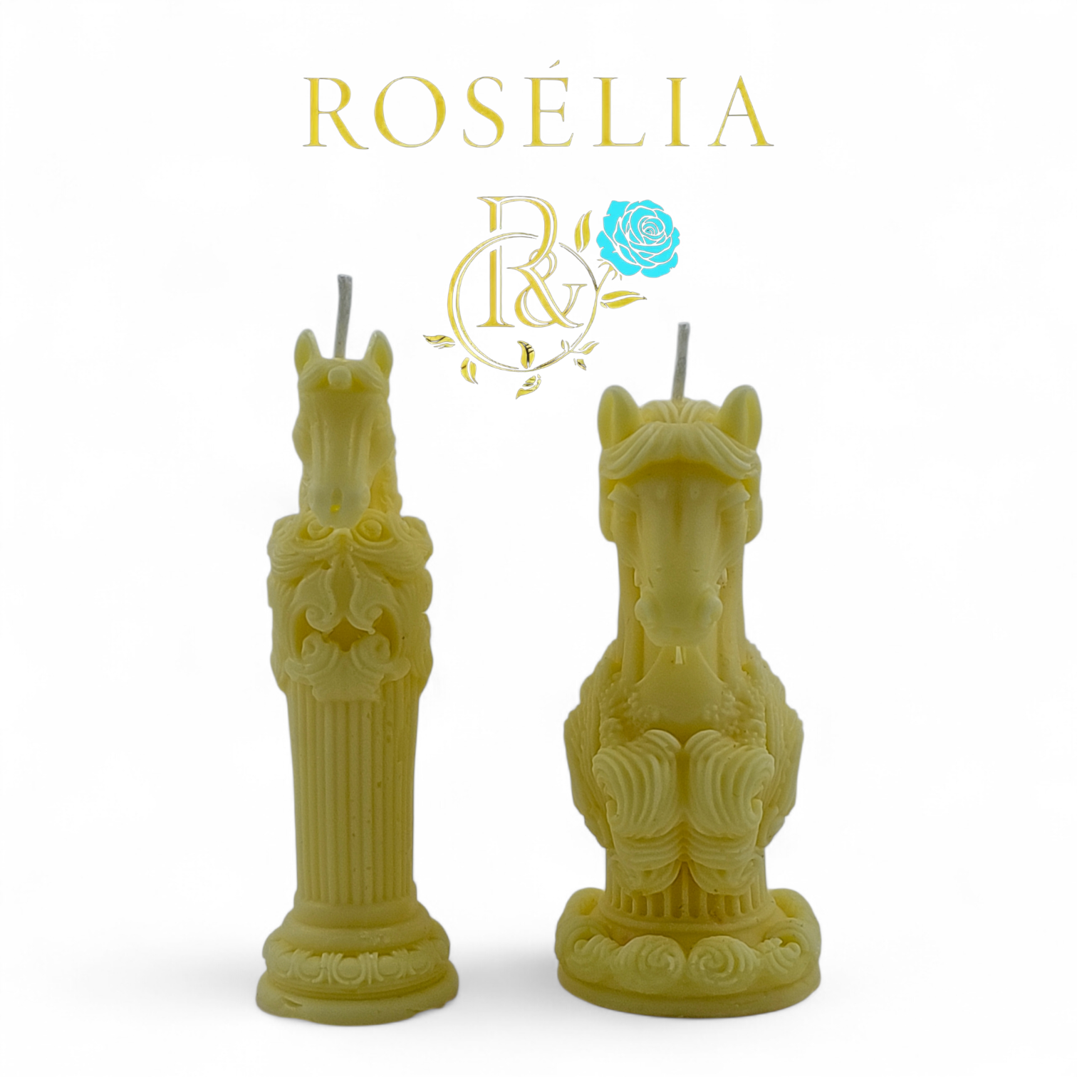 Strateji ve Gücün Mitolojik Dansı - At Figürleri Dekoratif Mum | Rosélia