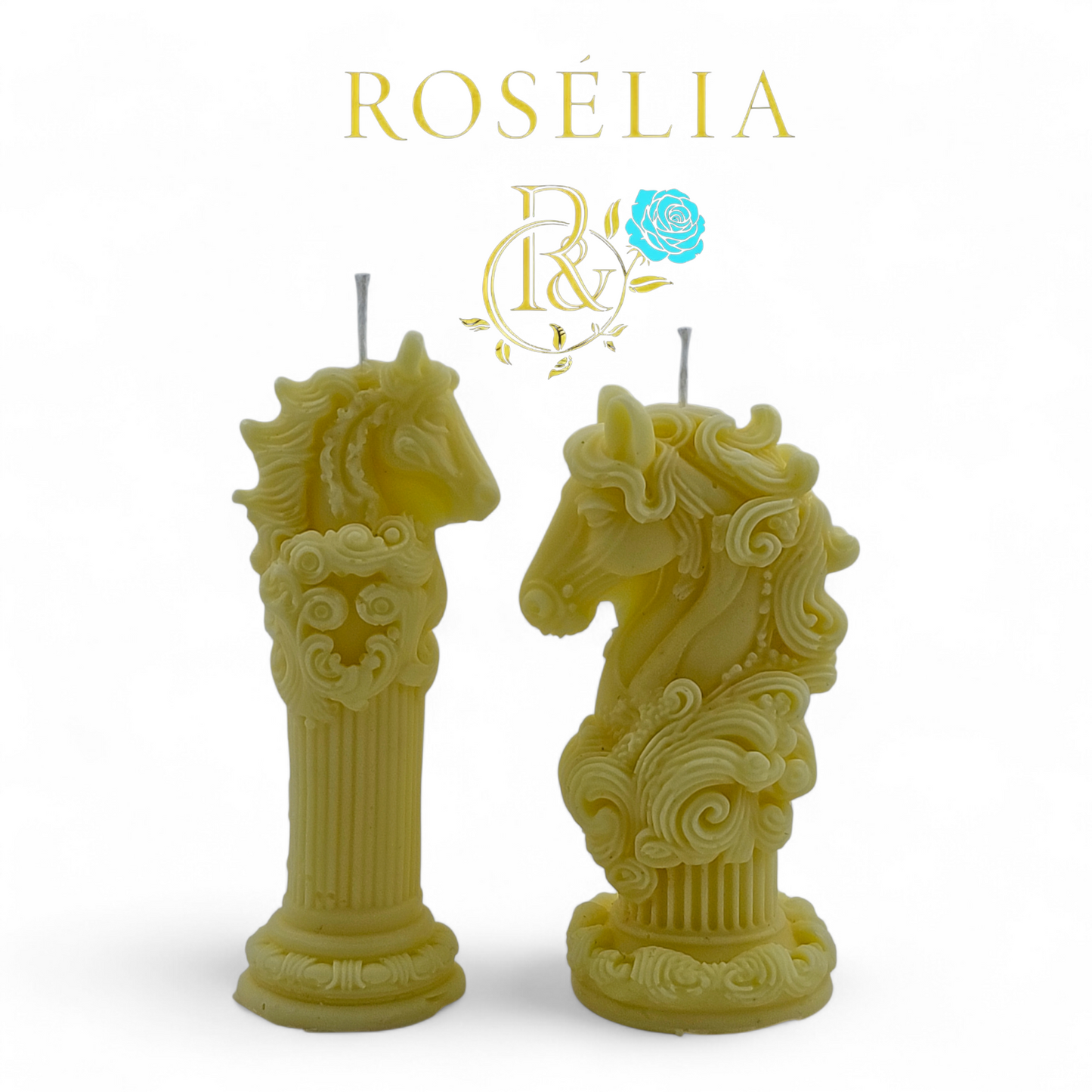 Strateji ve Gücün Mitolojik Dansı - At Figürleri Dekoratif Mum | Rosélia