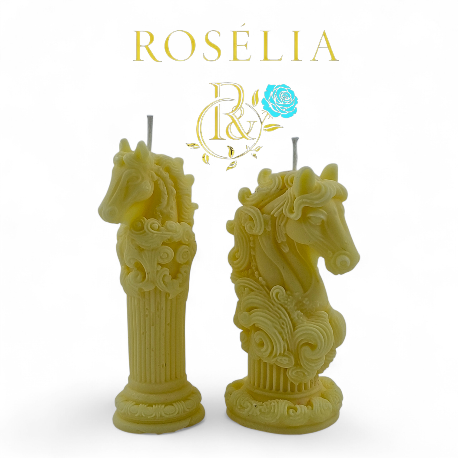 Strateji ve Gücün Mitolojik Dansı - At Figürleri Dekoratif Mum | Rosélia