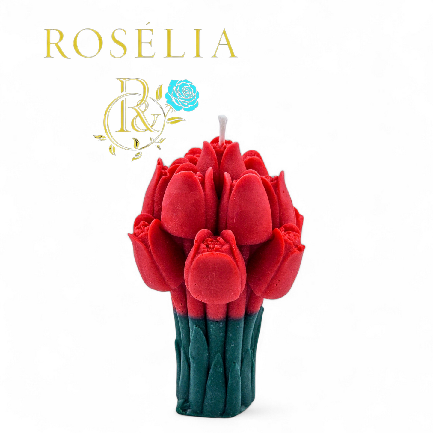 Lale Buketi Çiçek Tasarımlı Dekoratif Mum | Rosélia
