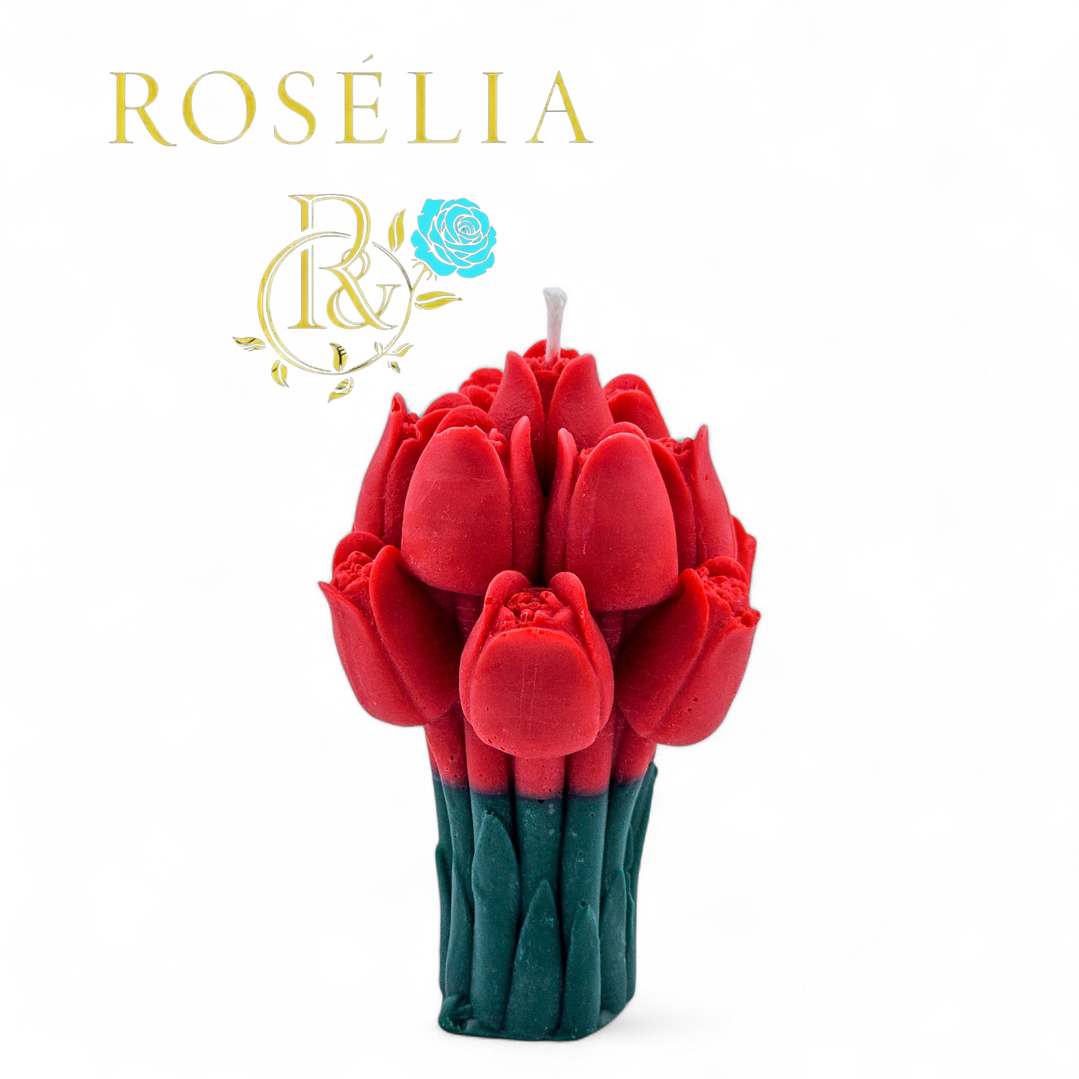 Lale Buketi Çiçek Tasarımlı Dekoratif Mum | Rosélia