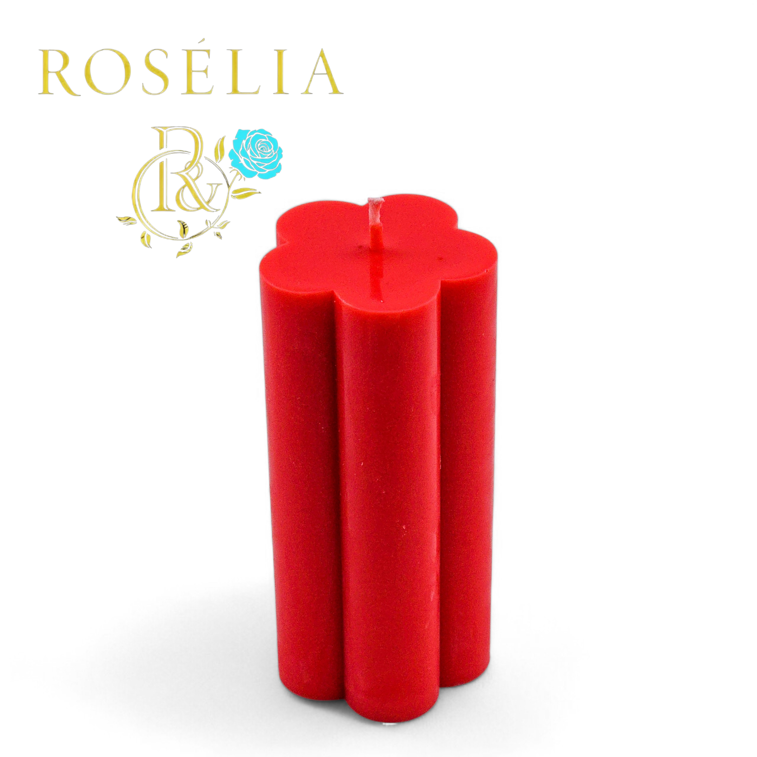 Çiçek Tasarımlı Baton Geometrik Seri Dekoratif Mum | Rosélia