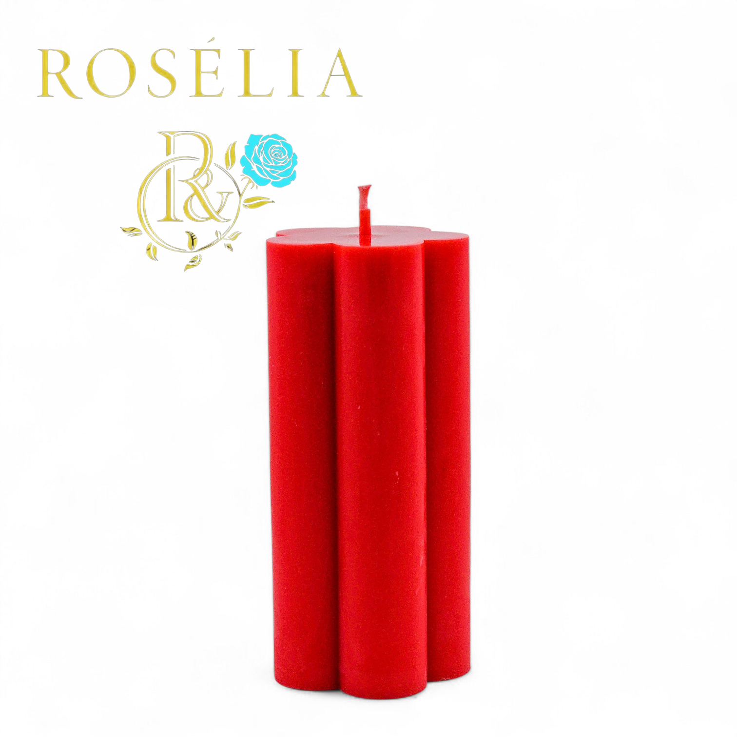 Çiçek Tasarımlı Baton Geometrik Seri Dekoratif Mum | Rosélia