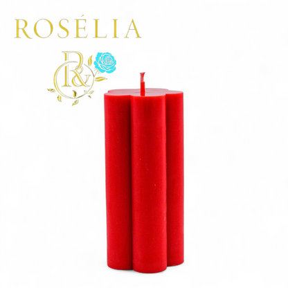 Çiçek Tasarımlı Baton Geometrik Seri Dekoratif Mum | Rosélia