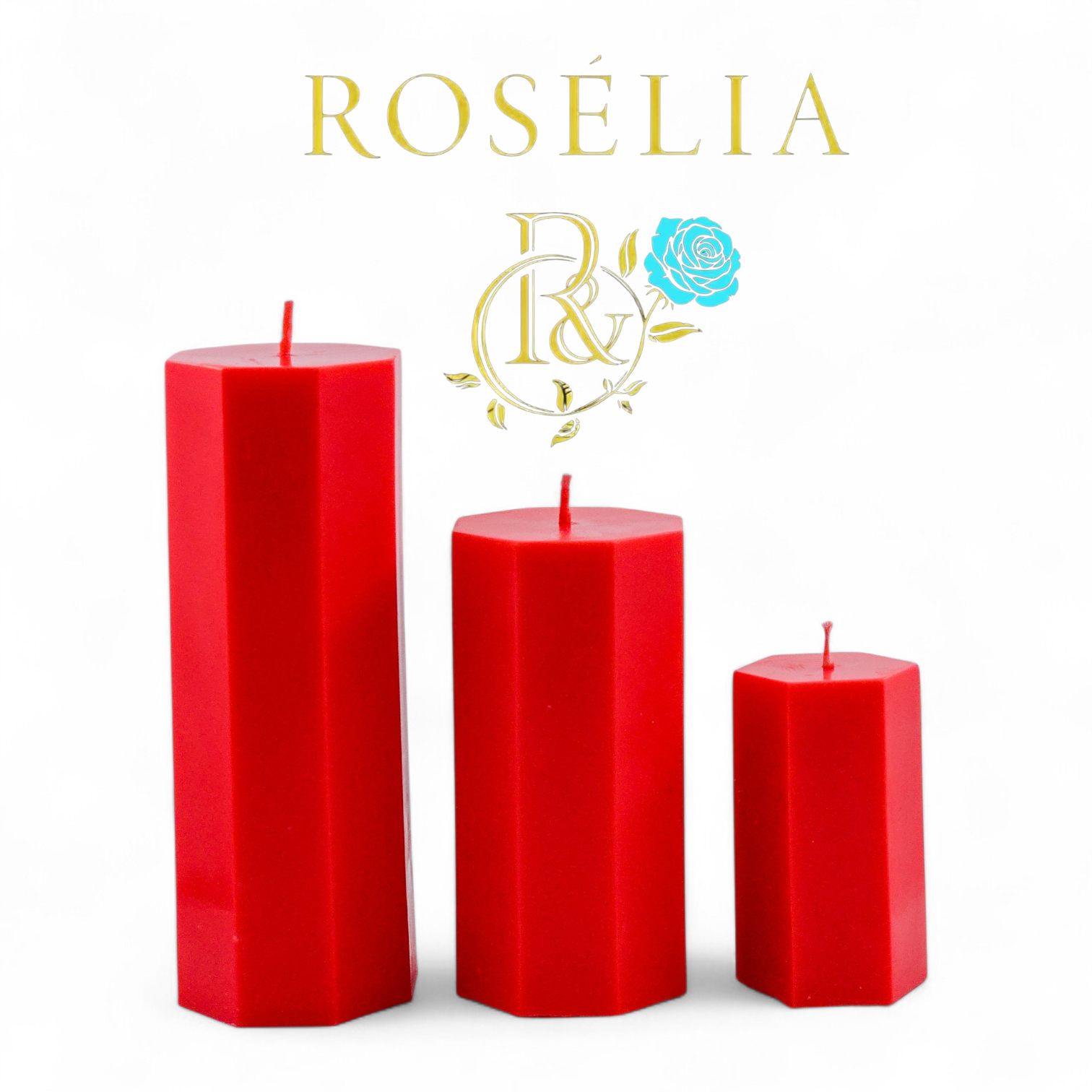 Hexagon Tasarımlı Baton Geometrik Seri Dekoratif Mumlar | Rosélia