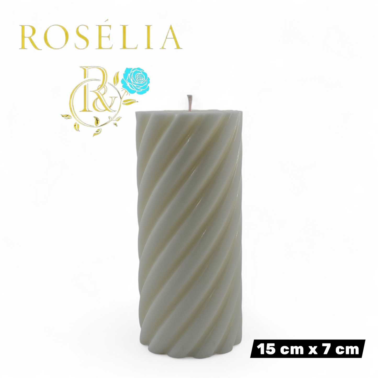 Spiral Tasarımlı Baton Dekoratif Mum | Rosélia