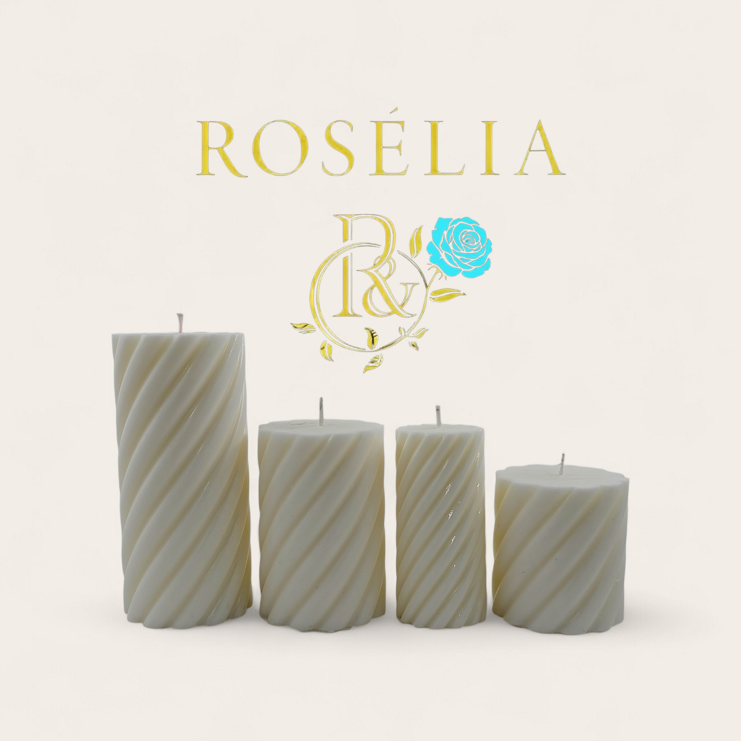 Spiral Tasarımlı Baton Dekoratif Mum | Rosélia